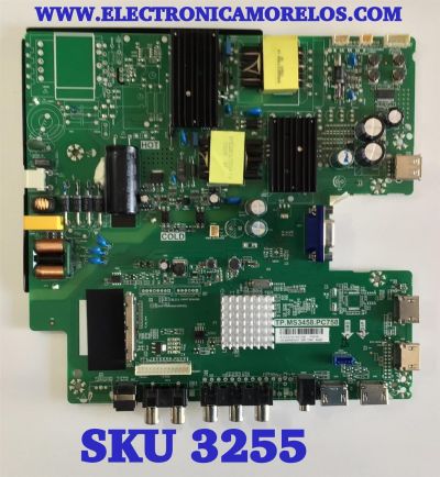 MAIN FUENTE PARA TV SCEPTRE / NUMERO DE PARTE A17072739 / TP.MS3458.PC758 / 0P01280 / LSC400FN05/07 / PANEL 40L8S-U1 / MODELO W40 SDTV58FB